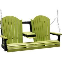 Load image into Gallery viewer, The Adirondack Style is iconic and now it can also be a part of your business outdoor space. it’s recognizable shape, famous for both comfort and style will be a welcomed addtion to any place you entertain guests or relax with family. Features a drop down center table with cupholders. When not in use, just put it back into place and you will gain a 3rd seat.