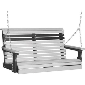 4 Foot Rollback Outdoor Porch Swing In Poly Lumber