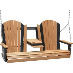 5 Foot Adirondack Outdoor Porch Swing In Colored Poly Lumber