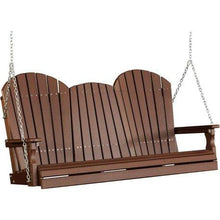 Load image into Gallery viewer, 5 Foot Adirondack Outdoor Porch Swing In Colored Poly Lumber