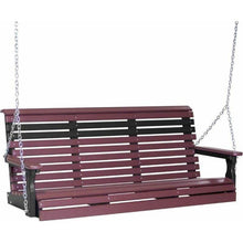 Load image into Gallery viewer, 5 Foot Rollback Outdoor Porch Swing In Colored Poly Lumber