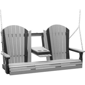 5 Foot Adirondack Outdoor Porch Swing In Colored Poly Lumber