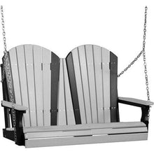 Load image into Gallery viewer, 4 Foot Two-Seater Adirondack Outdoor Porch Swing In Colored Poly Lumber