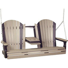 Load image into Gallery viewer, 5 Foot Adirondack Outdoor Porch Swing In Colored Poly Lumber