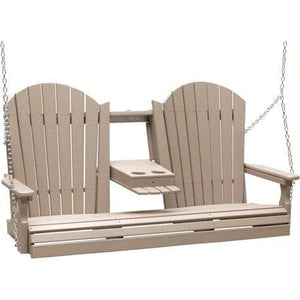 5 Foot Adirondack Outdoor Porch Swing In Colored Poly Lumber