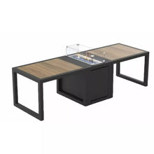 Load image into Gallery viewer, Aluminum Fire Pit Table With White/Charcoal Powder Coating (2 tables + 1 firepit table) L85.5&#39;&#39; x W28&#39;&#39; x H24&#39;&#39;
