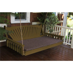 6' Pine Fanback Porch Swing Bed