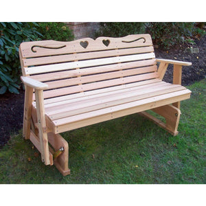 4' Cedar Royal Country Hearts Rocking Glider