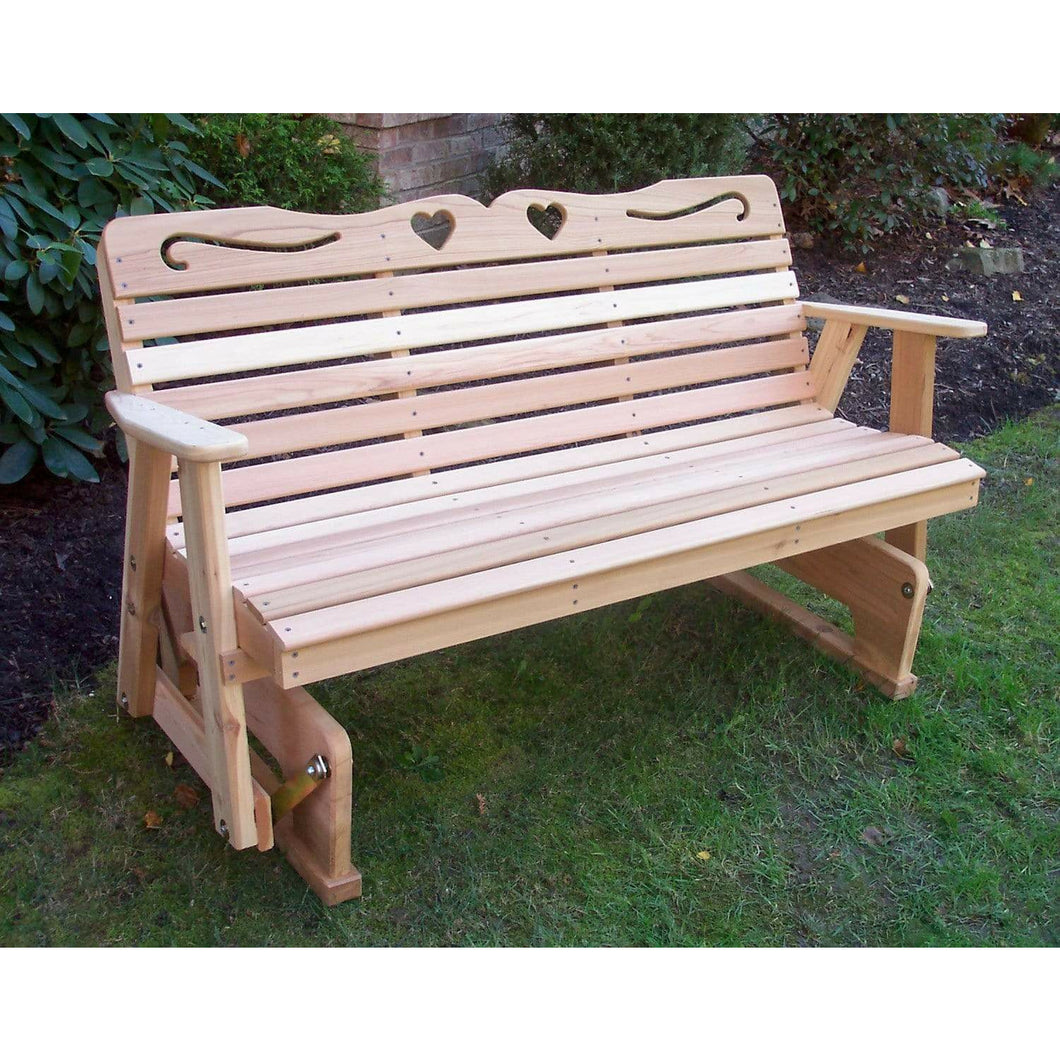 6' Cedar Royal Country Hearts Rocking Glider