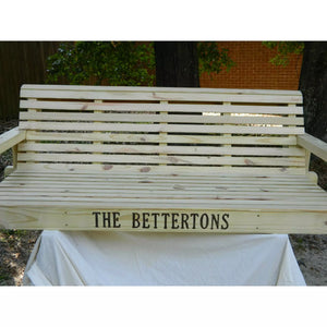 6ft Classic Pine Porch Swing with Option to Personalize