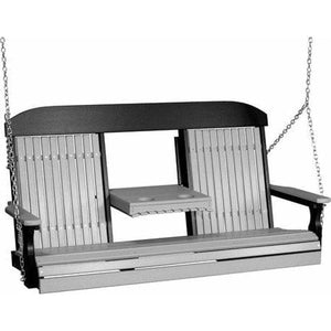 5 Foot Classic Highback Outdoor Porch Swing In Colored Poly Lumber