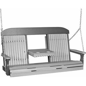 5 Foot Classic Highback Outdoor Porch Swing In Colored Poly Lumber