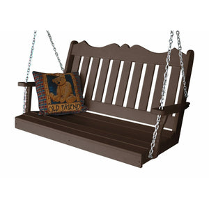 Royal English Porch Swing 4 Foot Colored Poly Lumber