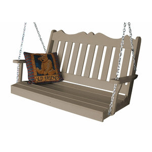 Royal English Porch Swing 4 Foot Colored Poly Lumber