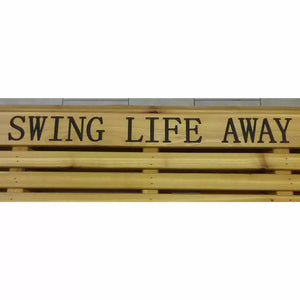 5ft Classic Pine Porch Chain Glider Swing with Stand, Memorial Bench, Letter Engraving