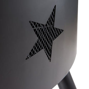 Moon And Stars Pattern Black Metal Patio Firepit