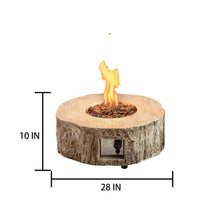 Load image into Gallery viewer, Faux Stone 28&#39;&#39; Ore Brown Powder 30,000 BTU Exterior Propane Fire Pit with Cover and Lava Rocks