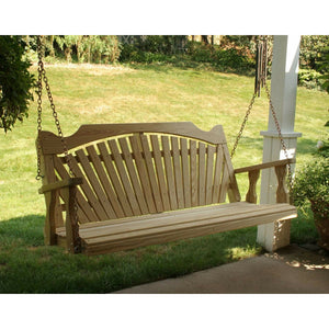 53" Treated Pine Fanback Porch Swing