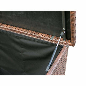Wicker Patio Storage Bin In Aluminum Frame (Brown & Gray)
