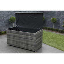 Load image into Gallery viewer, Wicker Patio Storage Bin In Aluminum Frame (Brown &amp; Gray)