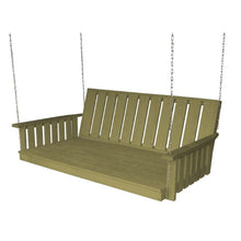 Load image into Gallery viewer, 75&quot; Pressure Treated Pine Wingate Swing Bed (Unfinished or Stained Only)