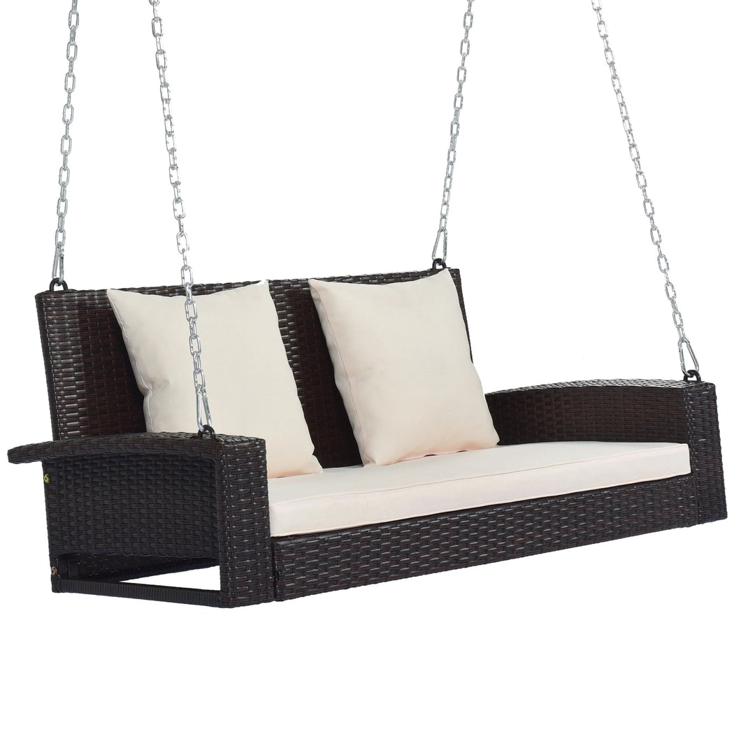 Wicker Hanging Porch Swing Complete Package Ready To Ship